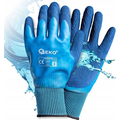 Gants de travail imperméables taille 8 en polyester latex geko (1/3)