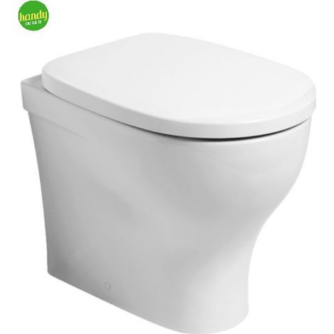 Vaso wc a terra serie Pratica, filo parete con sistema rimfree, scarico traslato, ceramica bianca AZZURRA (1/3)
