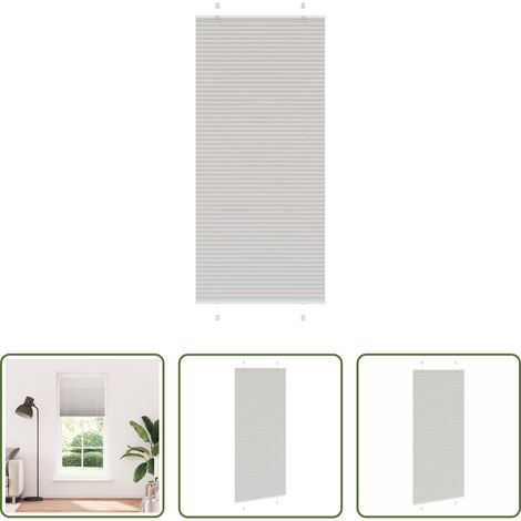 Store zébré -  Store plissé gris clair 90x200 cm largeur du tissu 89,4 cm (1/5)
