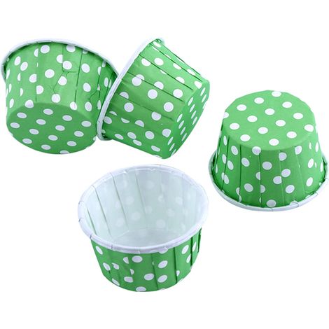 100 caissettes en papier pour cupcakes, moules à muffins verts pour fêtes et mariages