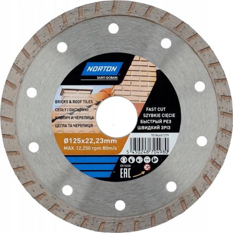 Disco de diamante NORTON BRICKS de 125 mm x 22 mm (1/5)