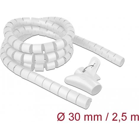 Delock Manguera en espiral con herramienta de tiro 2,5 m x 30 mm blanco