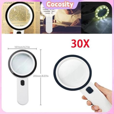 Loupe - 30X - Avec Éclairage LED - Pour Travail Précis En Intérieur - 1 Pièce (1/5)