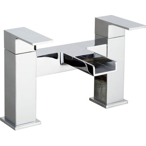 Ozone Contemporary Bridge Chrome Waterfall Bath Filler Tap (1/5)