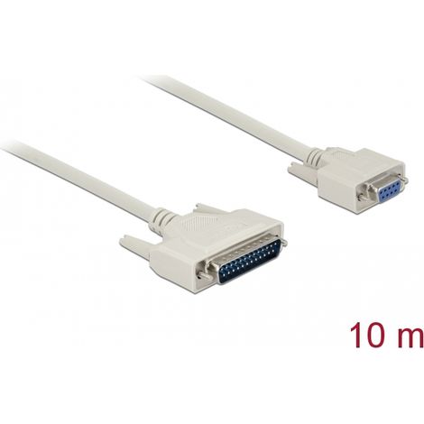 Delock Cable serie D-Sub 25 macho a D-Sub 9 hembra 10 m