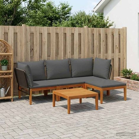 vidaXL 5 uds. Madera de Acacia Sólida y Cuerda Natural (1/5)