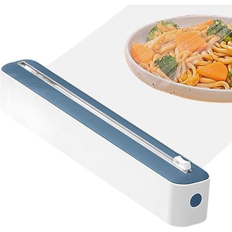 Dispensador magnético de film transparente para alimentos con cortador，Para film transparente y papel de aluminio，hogar y restaurante (1/5)