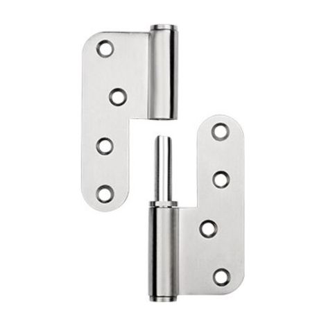 Charnière à Arc épaissie en acier inoxydable de purification, porte en acier lourde, charnière arrondie pour toilettes, charnière amovible type L,100x90x2.8mm,Gauche(1 Pièce) (1/4)
