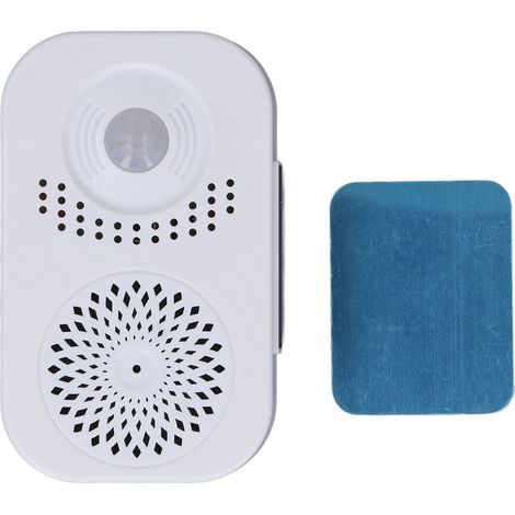 Sonnette pour entrée commerciale, sonnette d'accueil avec fonction d'enregistrement vocal, lecteur audio de message d'accueil personnalisé avec réglage du volume-AquaForge (1/5)