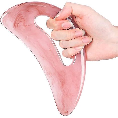 Gua-Sha-Massagegerät mit Griff (Kunstharz), größeres Gua-Sha-Schabewerkzeug für Rücken-, Nacken-, Gesichts- und Beinmassage, Lymphdrainage und Cellulite-Entfernung (1/5)