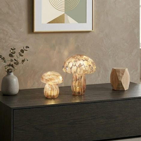 Maison Blanc Duo LED Glass Mushroom Lamp (1/2)