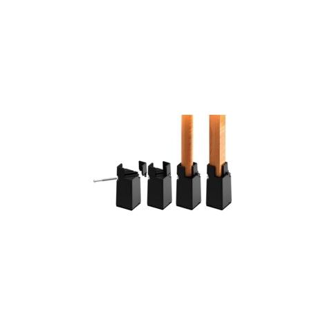 Rehausseurs de meubles réglables 10 cm – Lot de 12 – Fixation par pince à vis – Compatible avec pieds de 0,8 à 1,6 pouces – Plastique rigide noir - 12PCS (1/5)