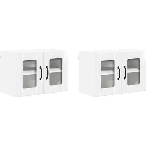 Maison Exclusive - Armario de vidrio para pared LUCCA 2 pcs Brill