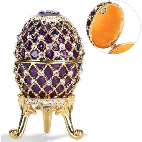 Œufs de décoration en métal doré émaillé pour Pâques - Idée cadeau fête (1/5)
