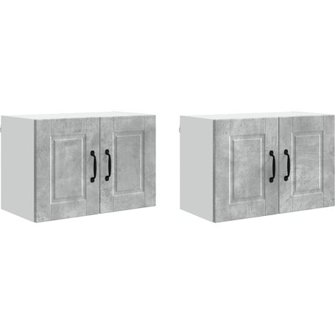Maison Exclusive - Armadietto a muro PORTO 2 pcs Grigio cemento 60 x 31 x 40 cm (1/5)