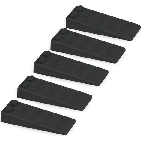 Cale Porte Caoutchouc Souple, Hauteur Reglable Antidérapante Bloc, Non Odeur Arrêt de Porte, Pour Tapis, Béton, Parquets (Noir) (1/4)