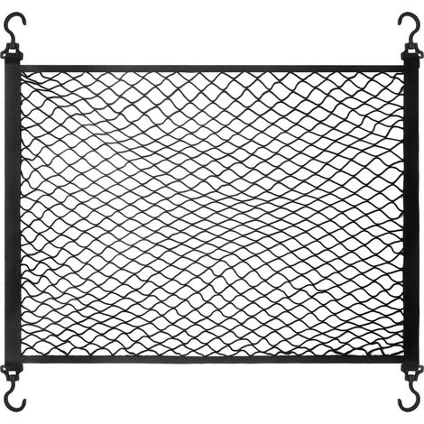 Filet Coffre Voiture, Filet Rangement Voiture, Taille du Filet de Coffre de Voiture 80X60cm avec 4 Grands Crochets, Extensible à 120X100cm, Convient à la Plupart des Coffres de Voitures (1/5)