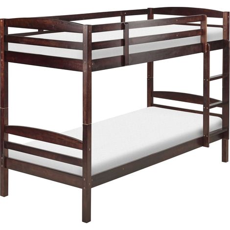 Letto A Castello 90 x 200 cm in Legno Scuro con Cassettiera Regat