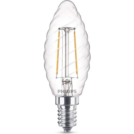 Philips Lighting Lampadina LED Classic Tortiglione E14, 2 W, Bianco, 3.5 x 3.5 x 9.7 cm [Classe di efficienza energetica A++] (1/3)