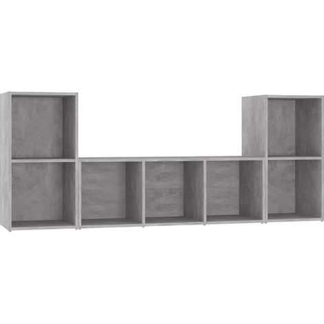 Maison Exclusive - Set Mobile TV 3 pz Grigio Cemento in Legno Multistrato (1/5)
