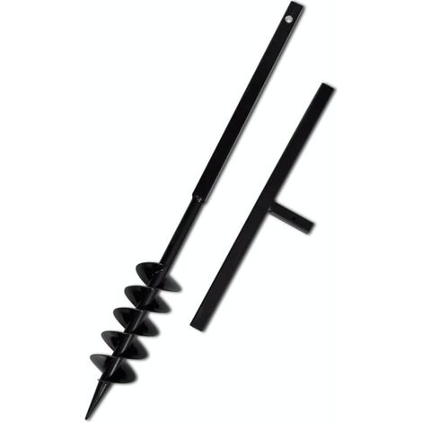 Erdbohrer mit 100-mm-Spiralbohrer, schwarzer Stahl (1/5)