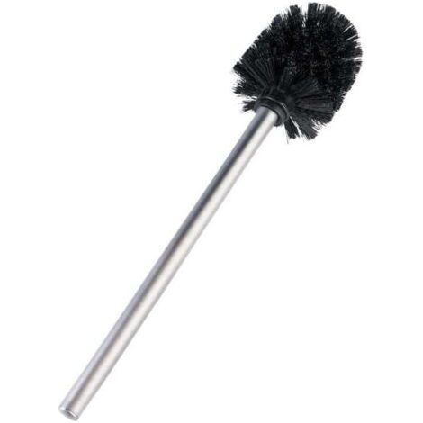 QORVA-Brosse WC de rechange pour porte-brosse WC avec manche en acier inox mat, Polypropylène, Ø 8x35 cm noir (1/3)