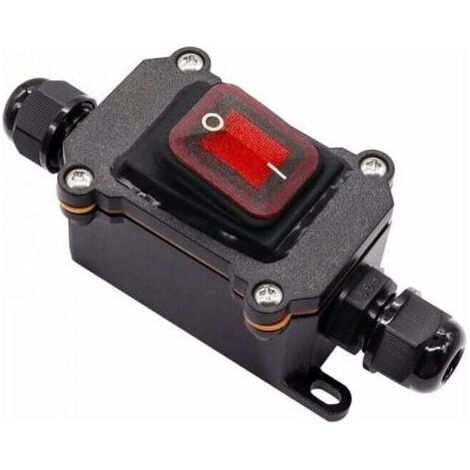 IP65 wasserdichter Wippschalter, 220 V AC, DPST, 4 Anschlüsse mit roter LED, dualer Ein- und Ausgang, H-K062-KCD4-201N-RW-220V-LS (1/3)