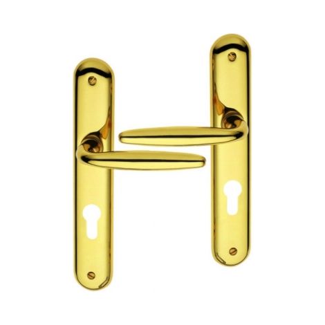 Ouvre&Déco – Poignées de porte RAPHAËLA – Laiton PVD titane – Entraxe 195 mm – Résistance aux rayures et à la corrosion – Pour portes d'entrée