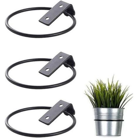 Lot de 3 Support Mural pour Pot de Fleur,Support de pot de Fleur Pliable en Métal, mur de Support de pot de Fleur Extérieur de Jardin à la Maison (17,5 x 15 x 6,2 cm)- (1/4)