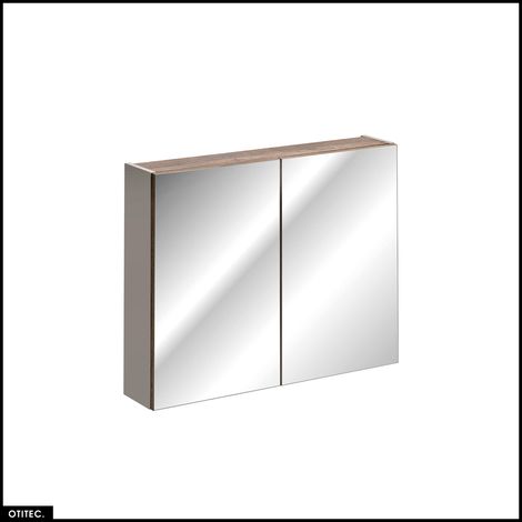 Meuble miroir - 80 cm - 2 portes - BOLD TAUPE (1/5)