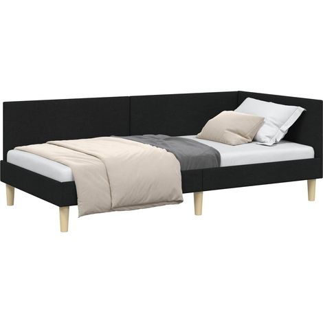 Maison Exclusive - Cornice del letto ad angolo con testiera Nero 90 cm x 200 cm