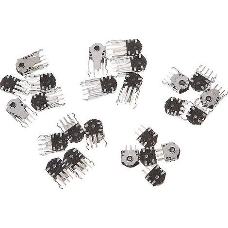 Kit de 25 pièces pour encodeurs de souris (5 types différents), interrupteurs d'encodeur à roue, pièces de rechange, décodeur, roue (1/4)