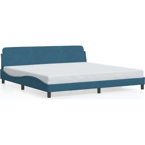 Bettgestell "Dover" Blau 200x200 cm Samt vidaXL (1/5)