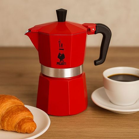 Caffettiera italiana - PEZZETTI - ITALEXPRESS - Alluminio - 3 tazze - Rosso