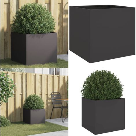 Jardinière noir 42x40x39 cm acier - Jardin - Pots De Fleurs - Jardinière Extérieure - Déco Jardin - Balcon - Home & Living (1/5)
