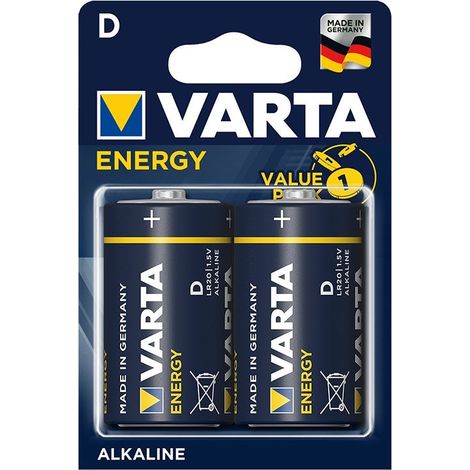 Varta Energy Pilas Alcalinas D 2 piezas en blister