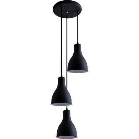Paco Home Sospensione Lampada Plafone Sala Da Pranzo Lampada Cucina Sospesa Da Tavola E27 Bianco-nero,  Triemissione
