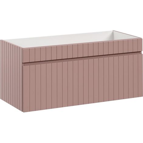 Mobile sotto lavabo ICON 100 cm – 1 cassetto – Finitura rosa cipria – Design sospeso moderno
