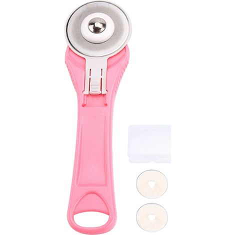 Cutter Rotatif Molette Couteau Plat Coupe Tissu DIY Outils Couture Vêtement Rose (1/5)