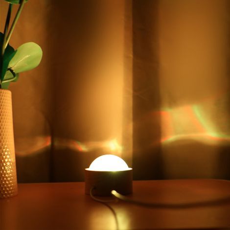 Lampe Projection Dynamique à Effet Ripple d'eau USB avec Lumière LED Monochrome Warm pour Décor Mur et Plafond (1/5)