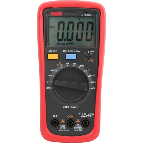 Multimètre numérique UNI T UT136c, sélection automatique de la gamme, testeur de tension, courant et température AC/DC (1/5)