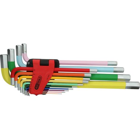 KS Tools Innensechskant-Winkelstiftschlüssel-Satz, extra lang, 14-tlg (1/4)