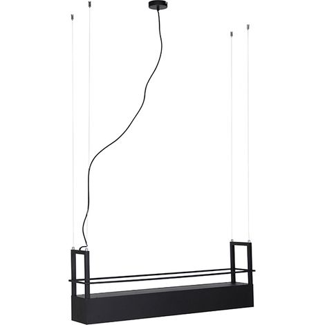 Industrielle Hängelampe schwarz mit Gestell 4-flammig GU10 - Cage Rack