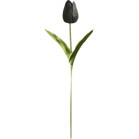 Tulipe Artificielle Fleur Fausse Tige Longue en Soie Réaliste Toucher Naturel Noir pour Décor Printemps Maison Cuisine Mariage Centre de Table Jardin Extérieur (1/5)