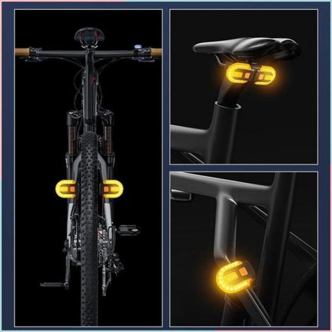 Clignotants de Vélo, Feu Arrière LED Rechargeable par USB avec Télécommande pour équipement de Cyclisme (1/4)
