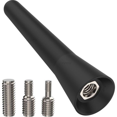 Antenne Voiture FM Dab Antenne Radio Voiture 6,5cm Mini Antenne Voiture Courte, avec 3 Vis M4 M5 M6, avec Fonction de Réception FM/AM/Dab Puissante (1/5)
