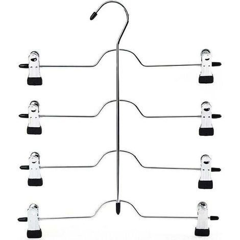 Cintres pour jupes Cintres pour pantalons à 4 niveaux Cintres peu encombrants Organisateur de placard pour jupe, pantalon (1/5)