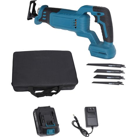Cordless Reciprocating Saw High Power Variable Speed Handheld Brushless Reciprocating Saw with 4000mAh Battery for Cut Wood Metal Plastic US Plug 100‑240V (1/5)