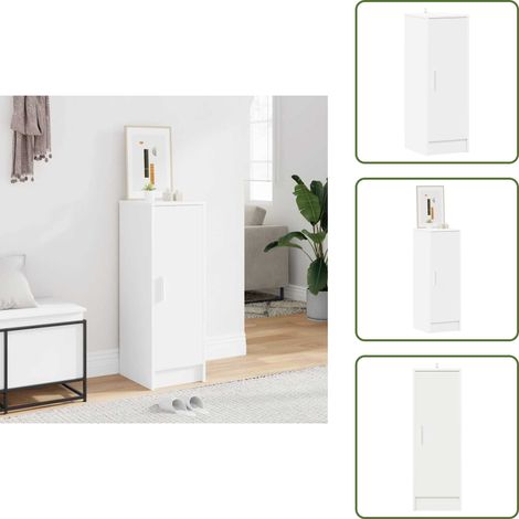 Armoire à chaussures Blanc 32x35x92 cm Aggloméré - Meuble À Chaussures - Rangement Chaussures - Armoire À Chaussures - Organiseur Chaussures - Étagère Chaussures (1/5)