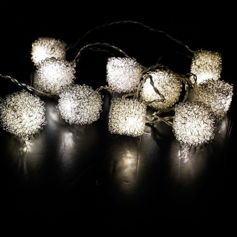 Ghirlanda LED decorativa quadrata con fili d'argento